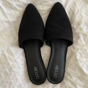 Black Suede Mules